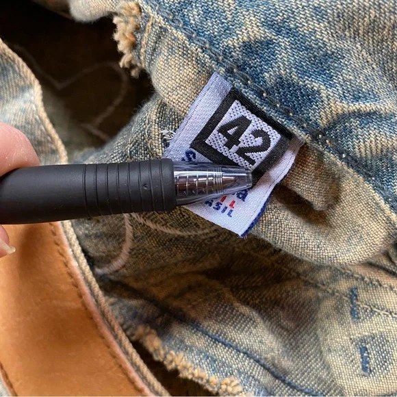 Vintage 90s/Y2K RARE Road Cat Suede And Felt Patchwork Maxi Denim Skirt Size M - Picture 12 of 16